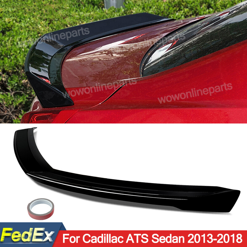 Fit Cadillac ATS Sedan 2013-2018 Rear Trunk Spoiler Wing V Style Gloss Black ABS