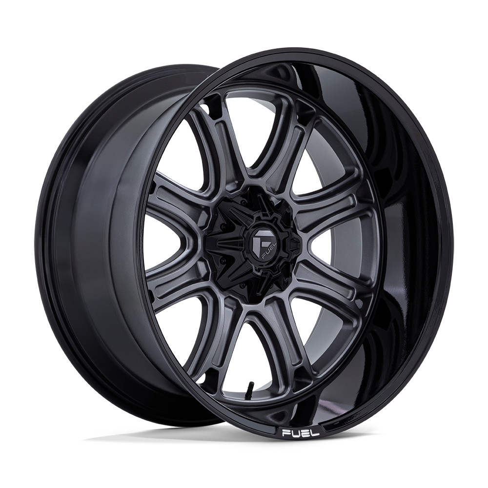 22x9 Fuel Darkstar Matte Gunmetal With Black Lip Wheel 8x170 (1mm)