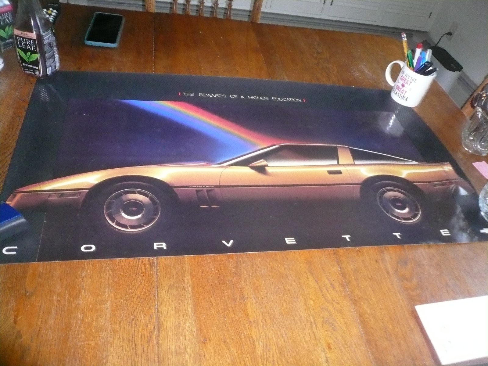 Vintage 1984 Chevrolet Corvette Showroom Poster - Rewards of a Higher Education