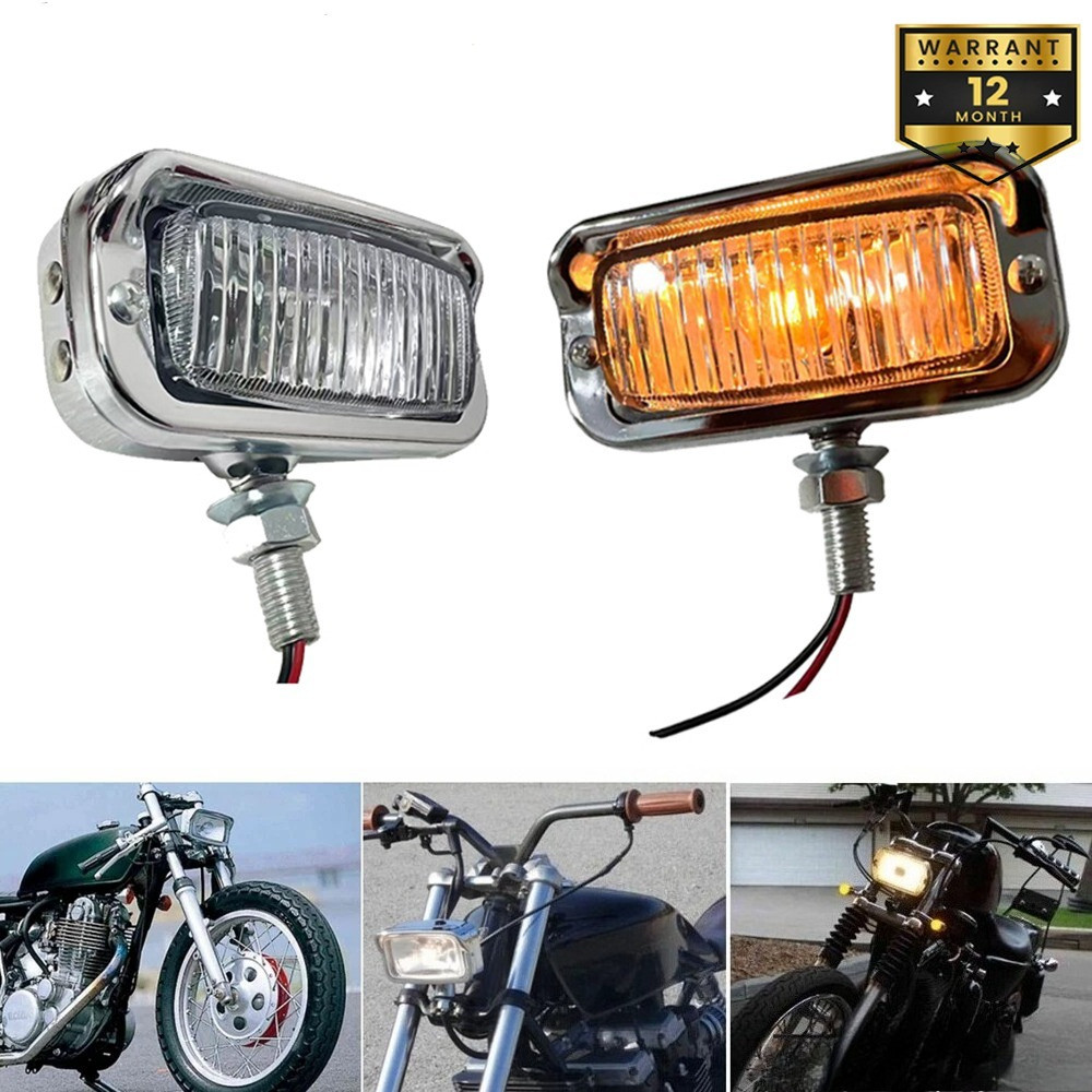 1x Square Chrome Headlight Motorcycle Head Lamp For Harley Choppers Cafe Cruise 1x Square Chrome Headlight Motorcycle Head Lamp For Harley Choppers Cafe Cruise