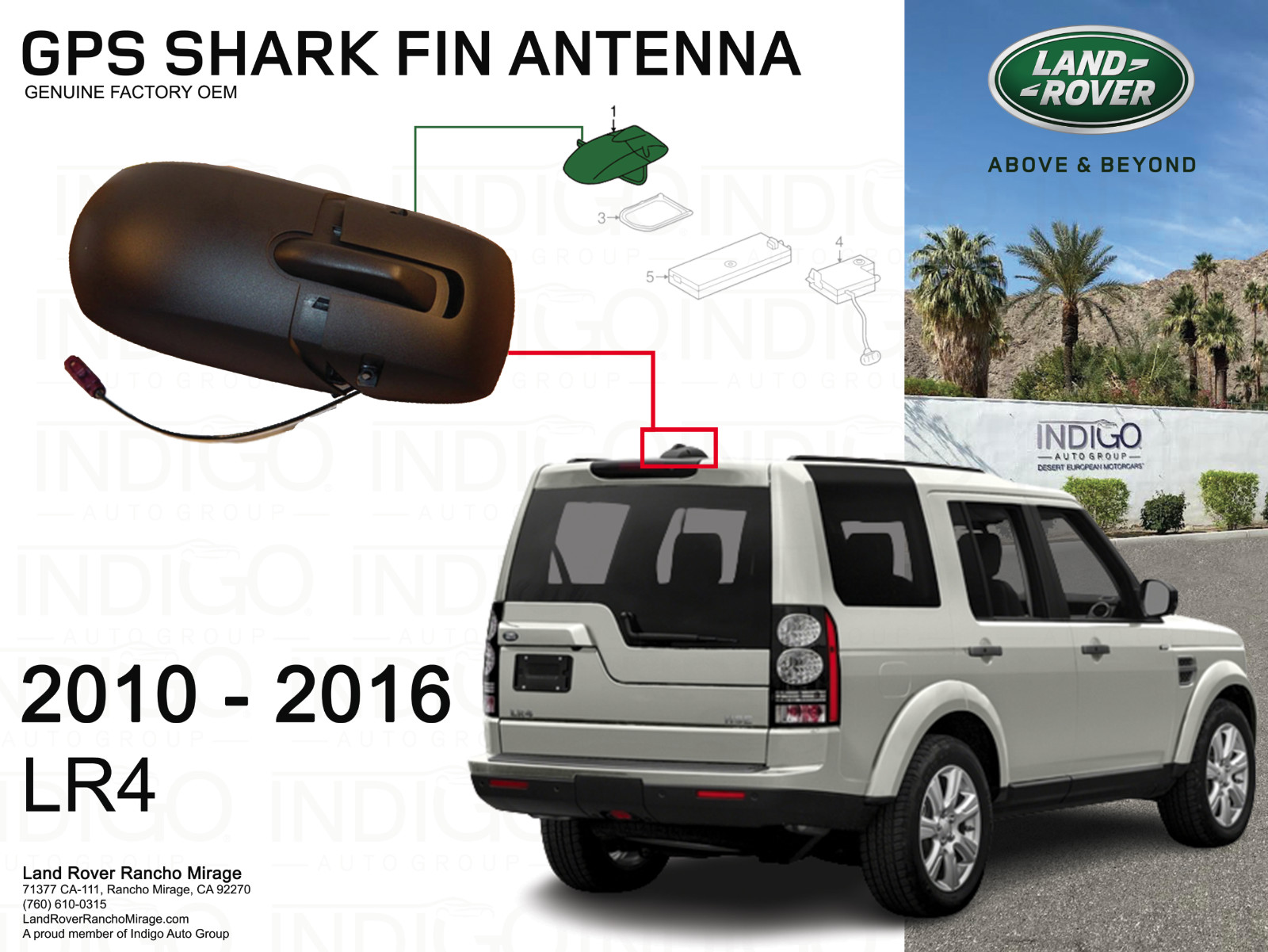 Land Rover OEM Brand 2010-2016 LR4 GPS Shark Fin Antenna Genuine Brand New