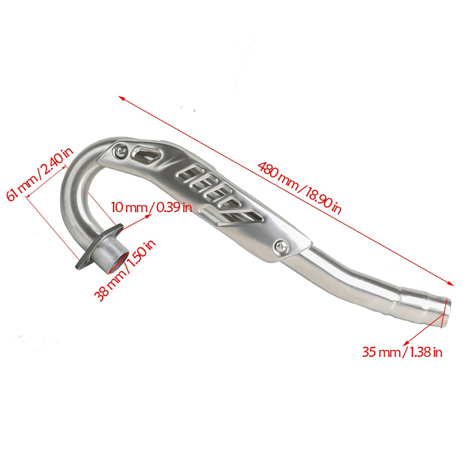 38mm Exhaust Pipe Muffler Front Pipe for 150cc - 250cc Vertical Engine Dirt Bike