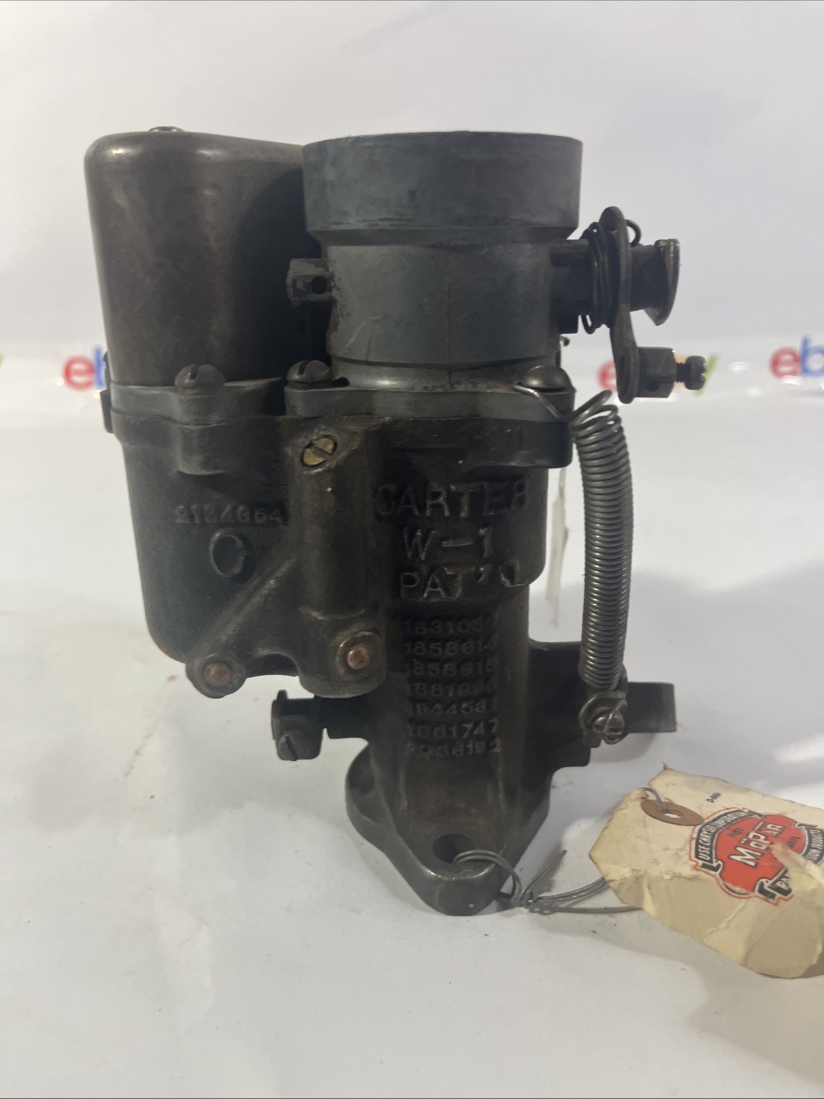 CARTER W-1 CARBURETOR 1936 Chevrolet 1 Barrel Manual Choke Used Off Running Car CARTER W-1 CARBURETOR 1936 Chevrolet 1 Barrel Manual Choke Used Off Running Car