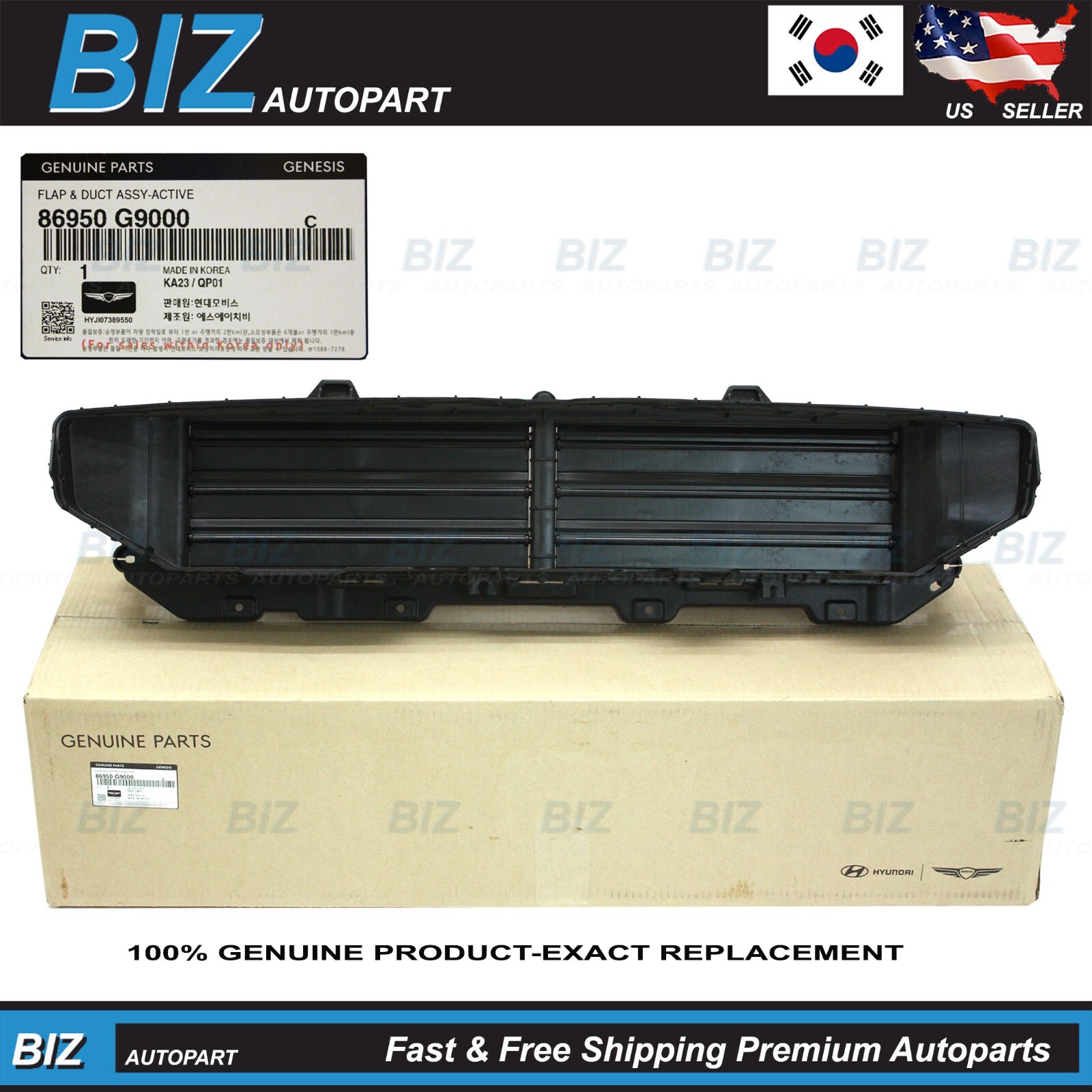 Genuine Active Air Flap Duct Assembly for 2019-2021 Genesis G70 86950-G9000 Genuine Active Air Flap Duct Assembly for 2019-2021 Genesis G70 86950-G9000