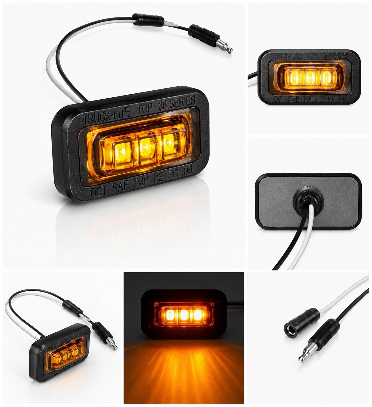 Truck-Lite 36115Y 36 Series Yellow LED Marker Clearance Lamp Flex-Lite Rear Exit Truck-Lite 36115Y 36 Series Yellow LED Marker Clearance Lamp Flex-Lite Rear Exit