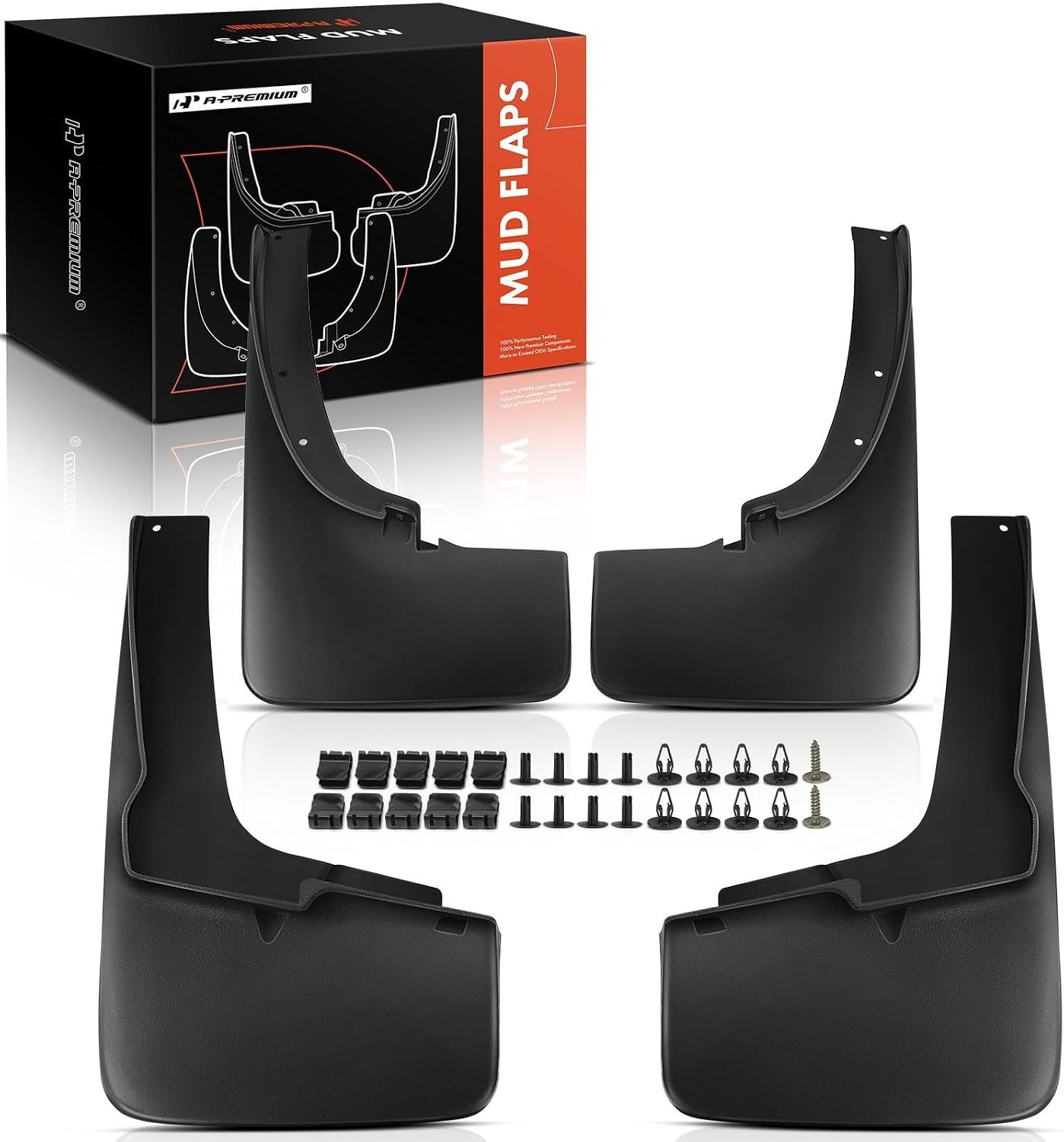 A-Premium Black Mud Flaps Compatible with Ford Ranger Models 2019 to 2023