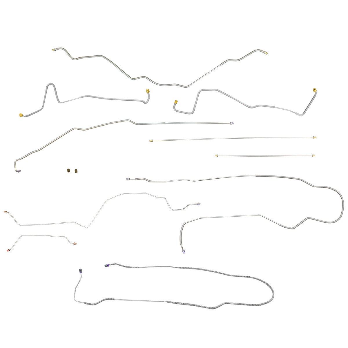 1994-97 Ford F250 F350 4wd Crew Cab Long Bed Complete Brake Line Set Kit Steel