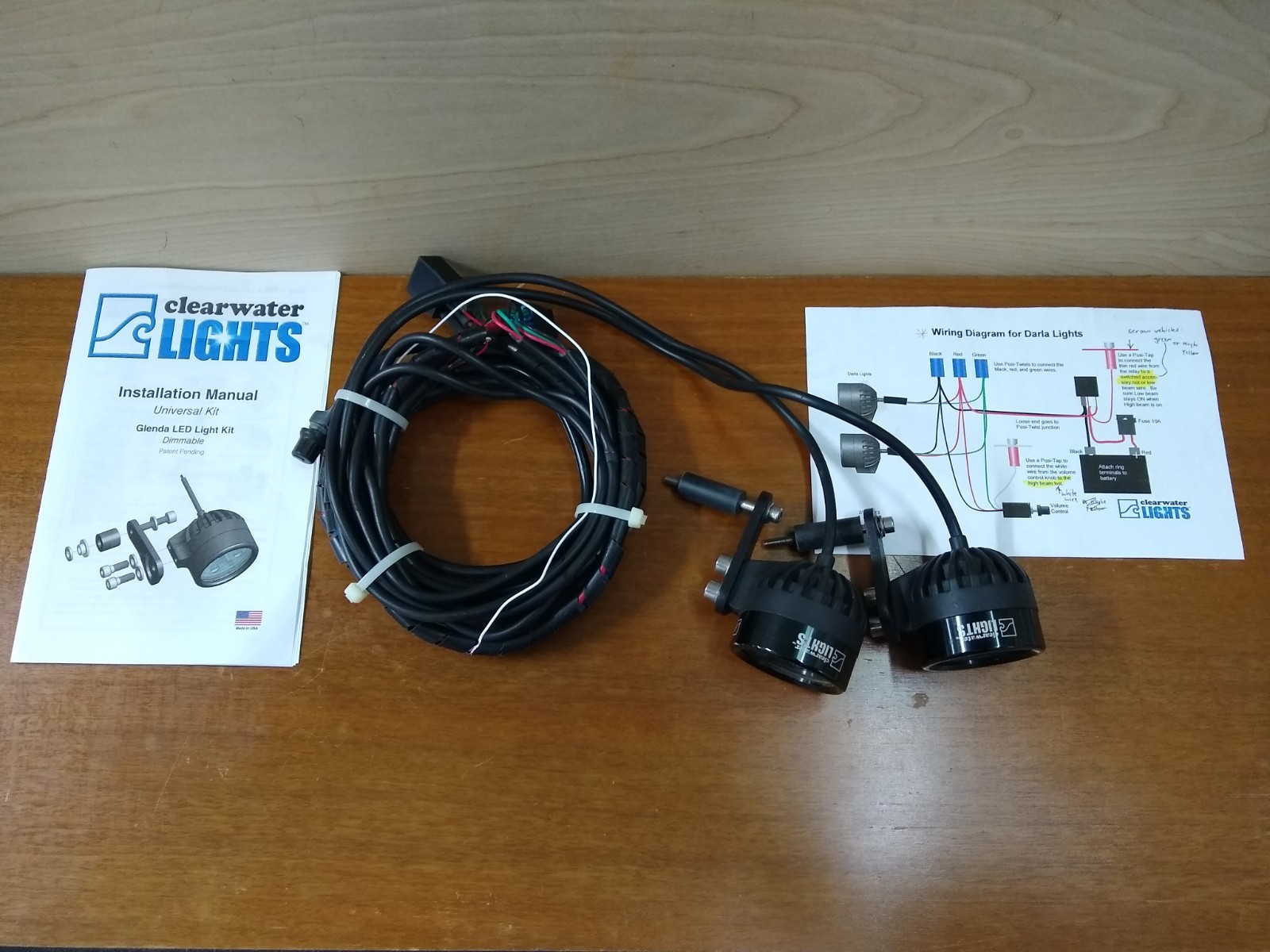 Clearwater Lights Darla LED Motorcycle Driving Lamps with Manuals BMW R1100 RT