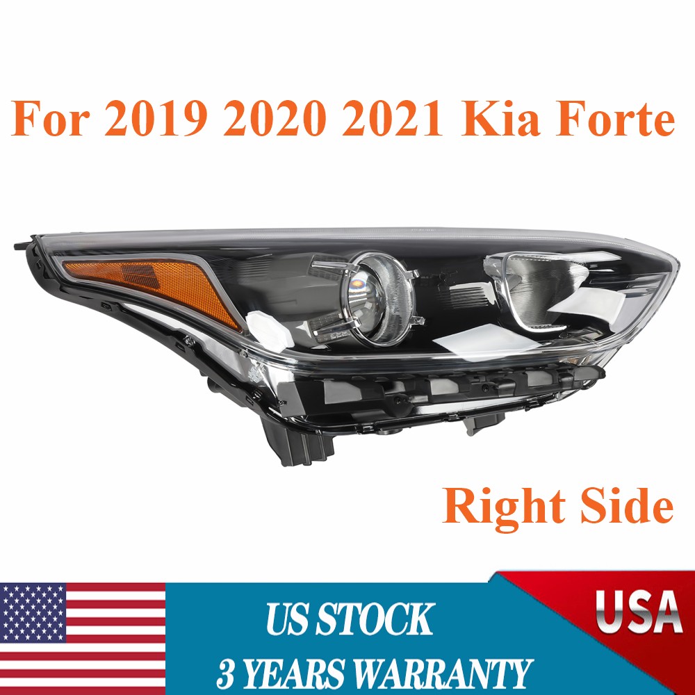 For 2019 2020 2021 Kia Forte Right Passenger  Headlight Halogen RH USA Good