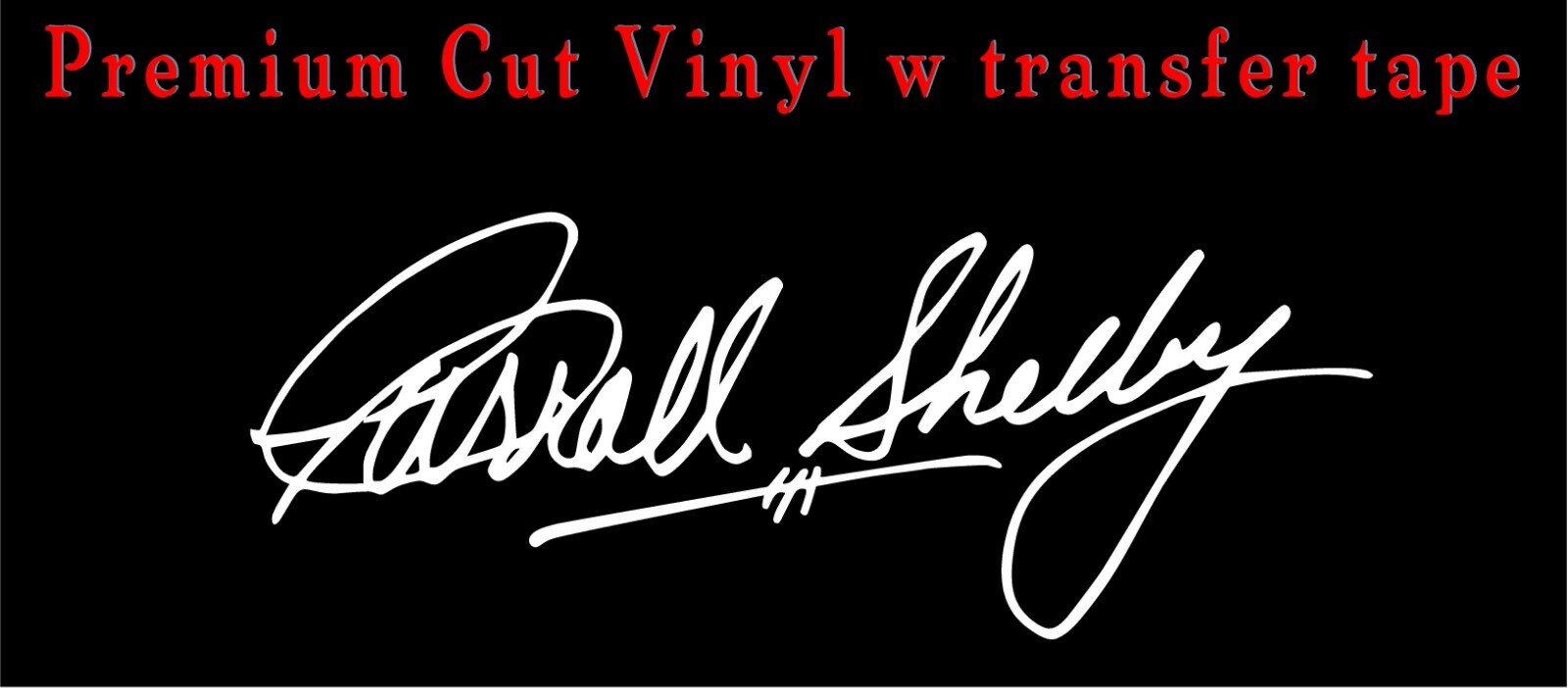 LOOK Carroll Shelby Glove-box Signature Vinyl Decal Mustang GT350 GT500 Cobra