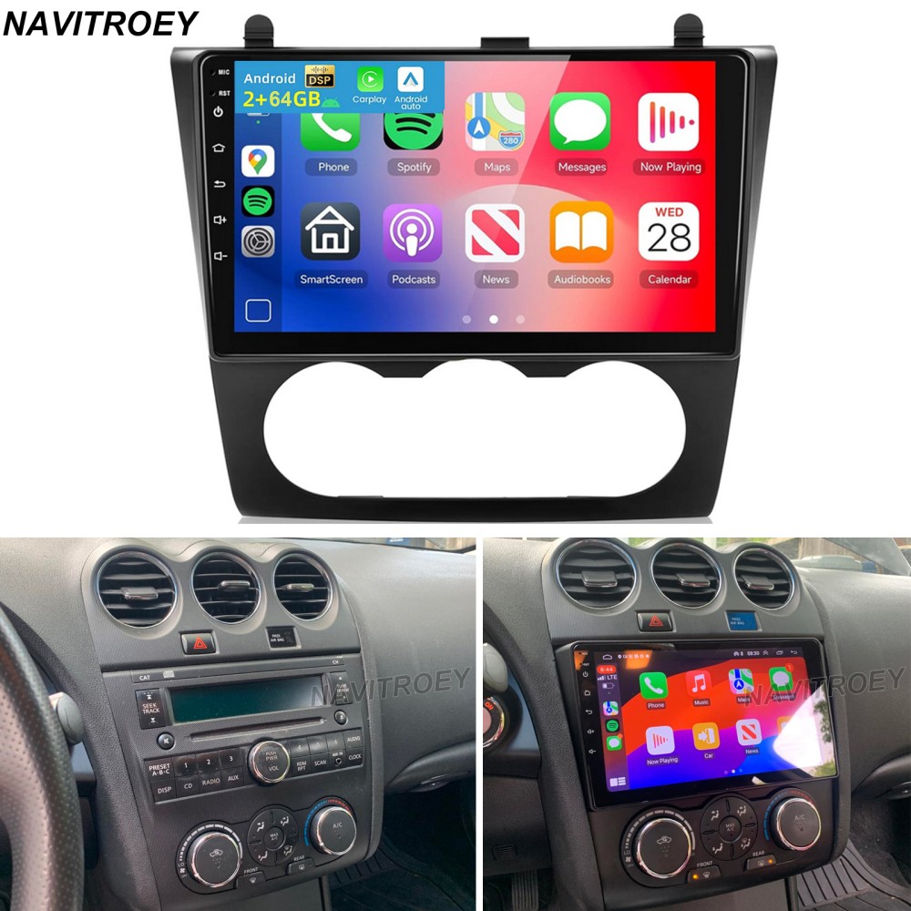For 2008-2012 Nissan Altima CarPlay Car Radio Android 15 GPS Stereo Navi 2+64GB