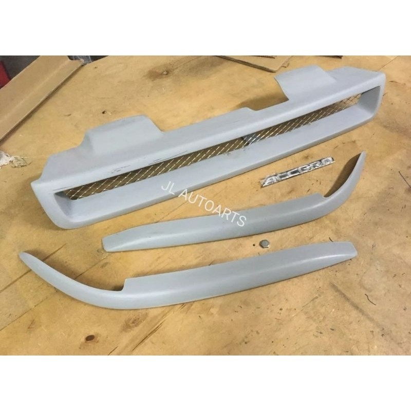90-93 HONDA ACCORD CB3 CB6 CB7 CB9 G SQUARE FRONT GRILL+H/LAMP EYELID COMBO