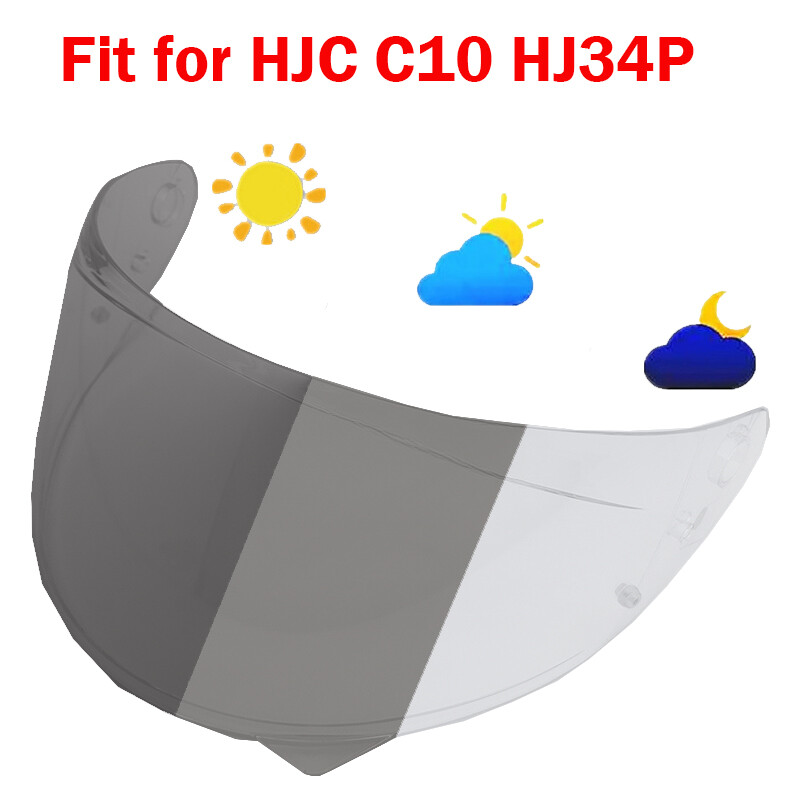 Photochromic Visor Lens Fits For HJC HJ34P C10 Motorcycle Helmet Shield Glasses