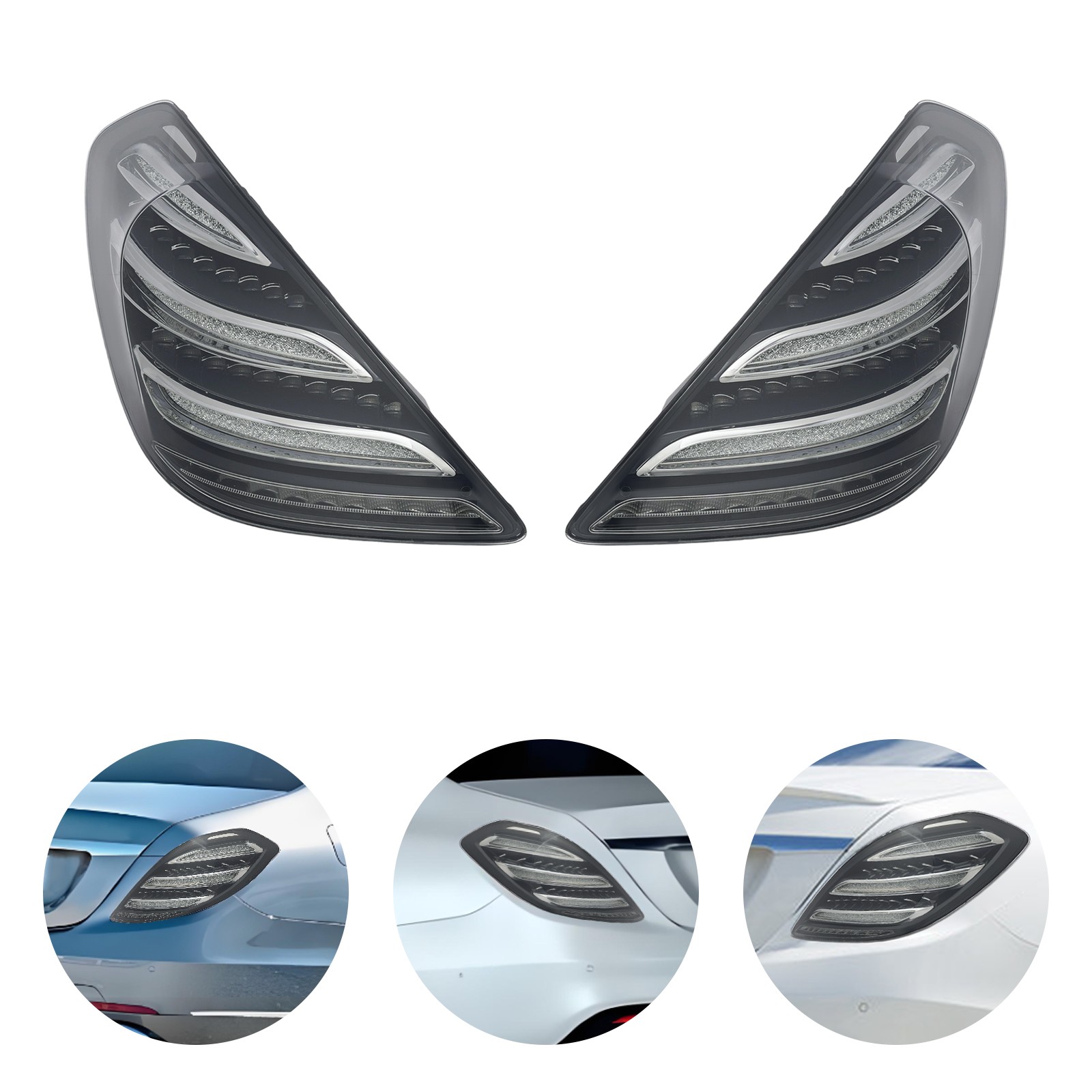 For 14-16 Mercedes-Benz S-Class W222 LED Tail Lights Upgrade Dynamic Signal Pair