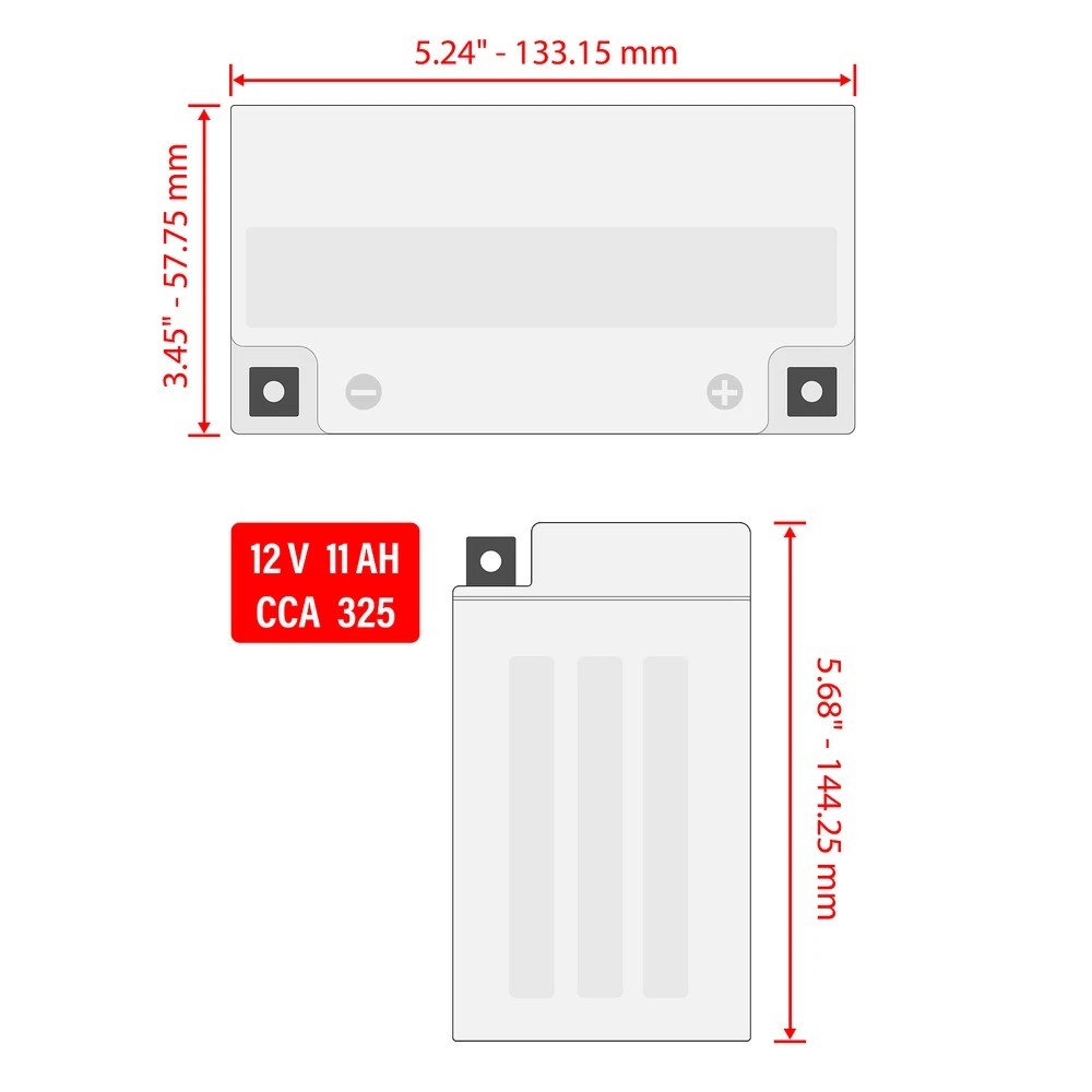 YB10L-A2 Caltric AGM Battery for Suzuki 33610-44010 / 12V 11 Ah AGM Battery YB10L-A2 Caltric AGM Battery for Suzuki 33610-44010 / 12V 11 Ah AGM Battery