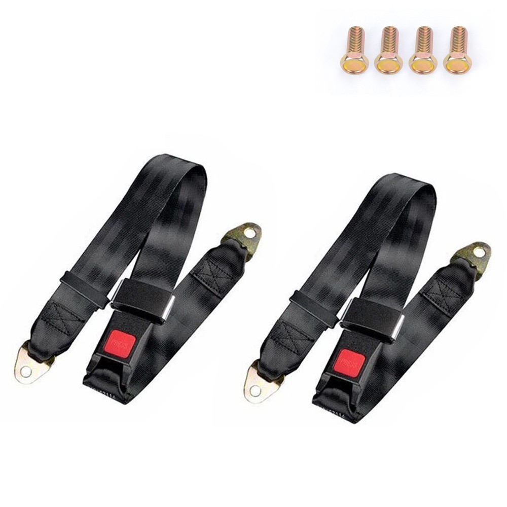 2/4/8 Pack Universal Truck Car Lap Seat Belts 2 Point Adjustable Single Seat Lap
