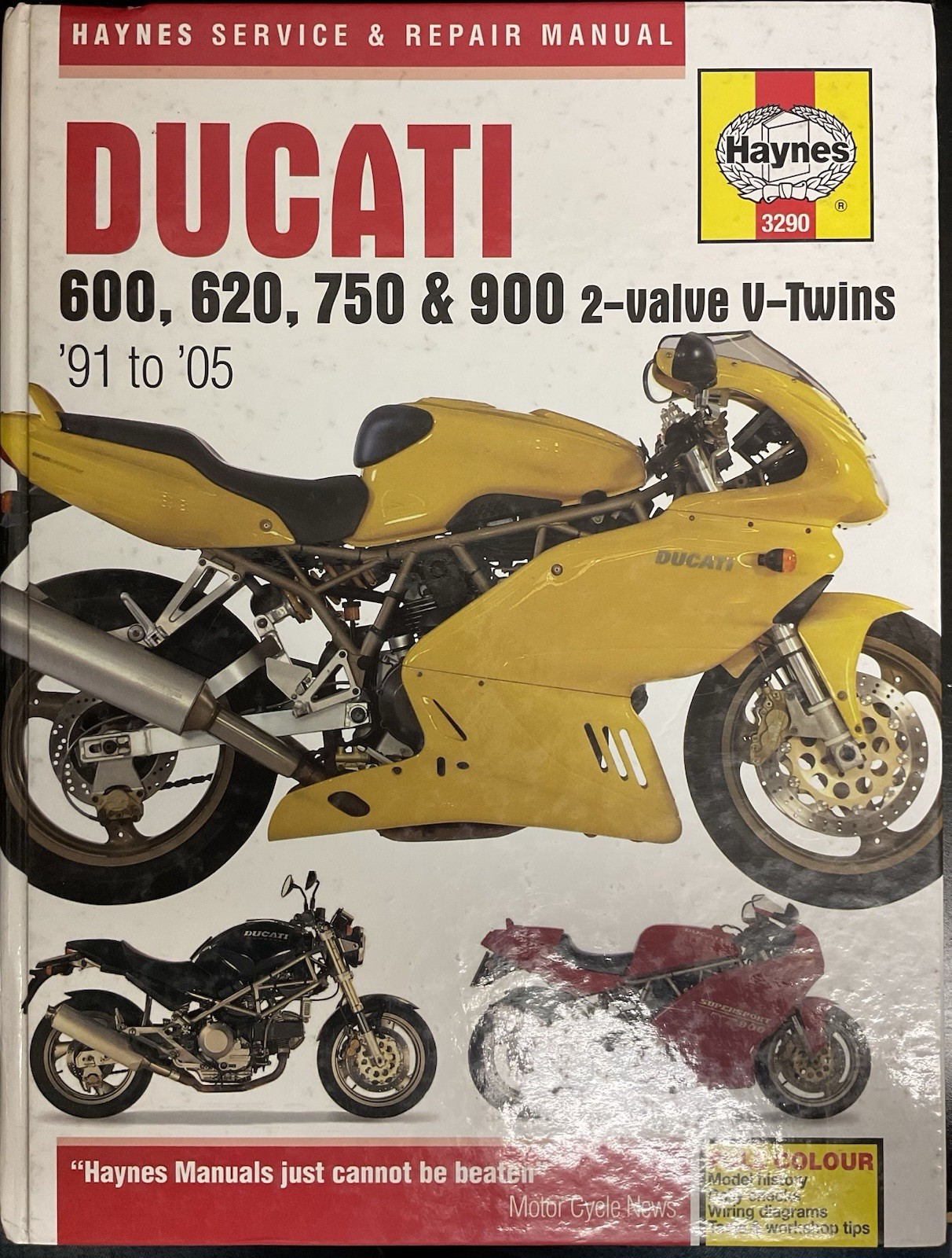 HAYNES DUCATI 1991-2005 600 620 750 & 900 2-VALVE V-TWINS REPAIR MANUAL
