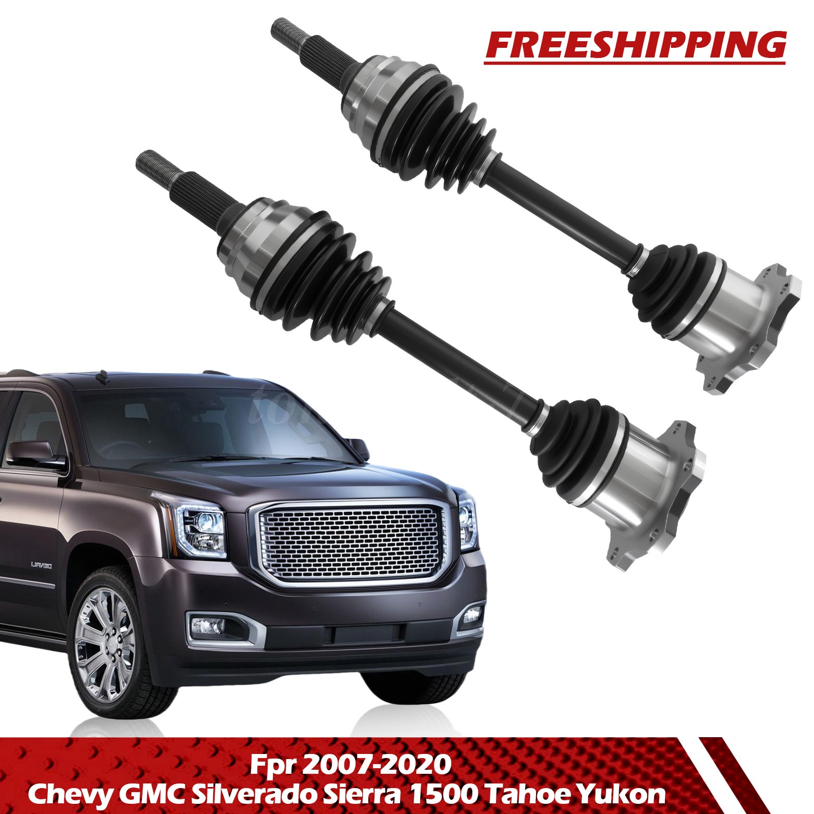 Pair Front CV Axle Shaft For Chevy Silverado GMC Sierra 1500 Tahoe 2007-20 6-Lug