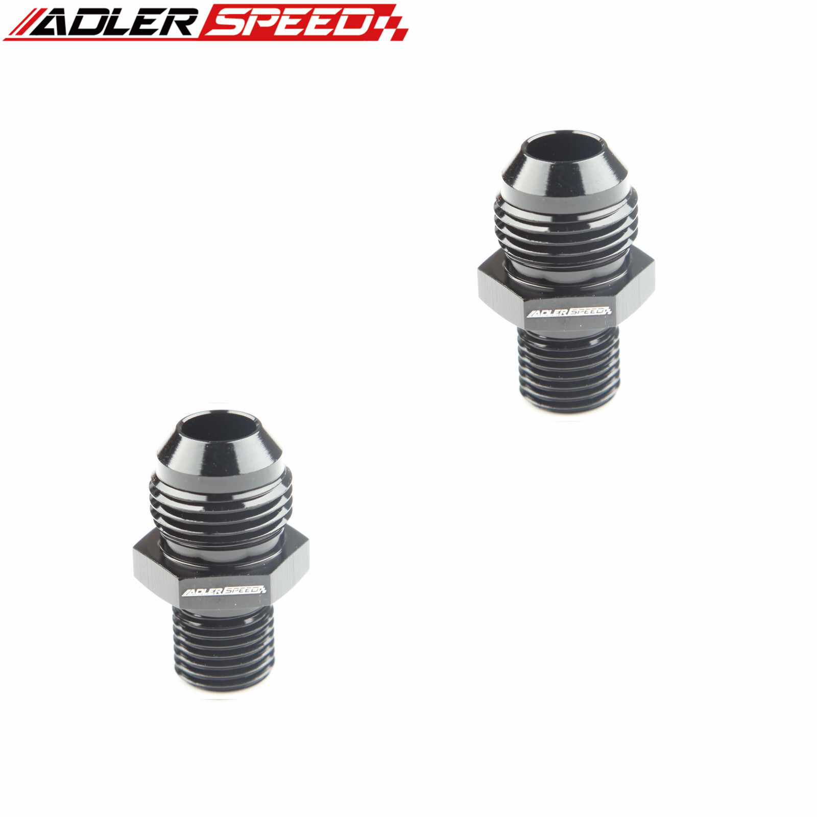 ADLERSPEED 2PCS AN8 AN8 Male To M14x1.5mm Metric Straight Fitting Adapter Black