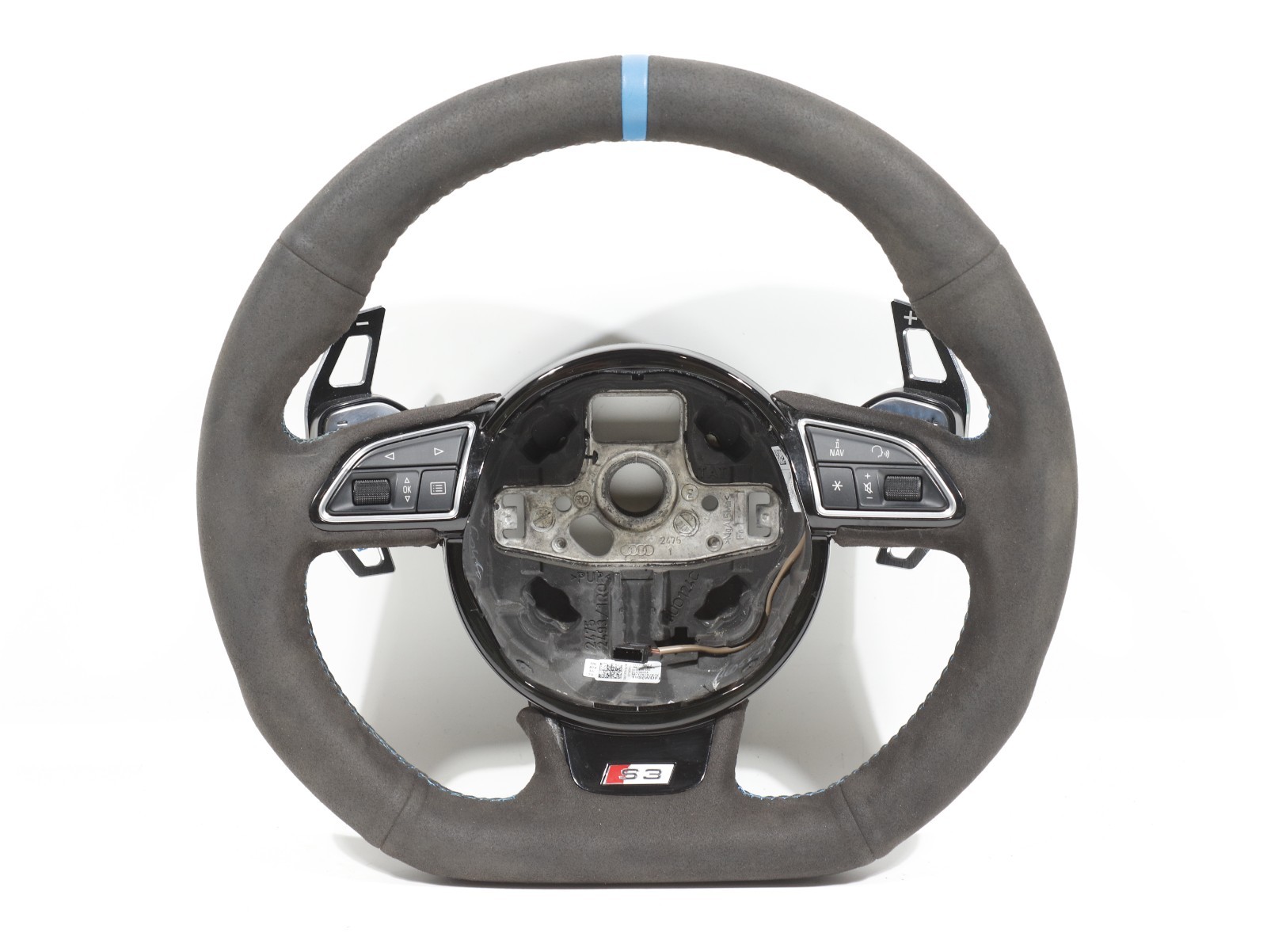 15-20 Audi S3 A3 Custom Alcantara Flat Bottom Steering Wheel Paddle Shifters OEM