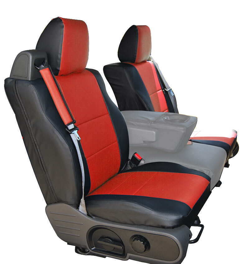 for FORD F-150 SEAT COVERS 2004-2008 CUSTOM FIT 2 FRONT PAIR BUILT IN SEATBELT