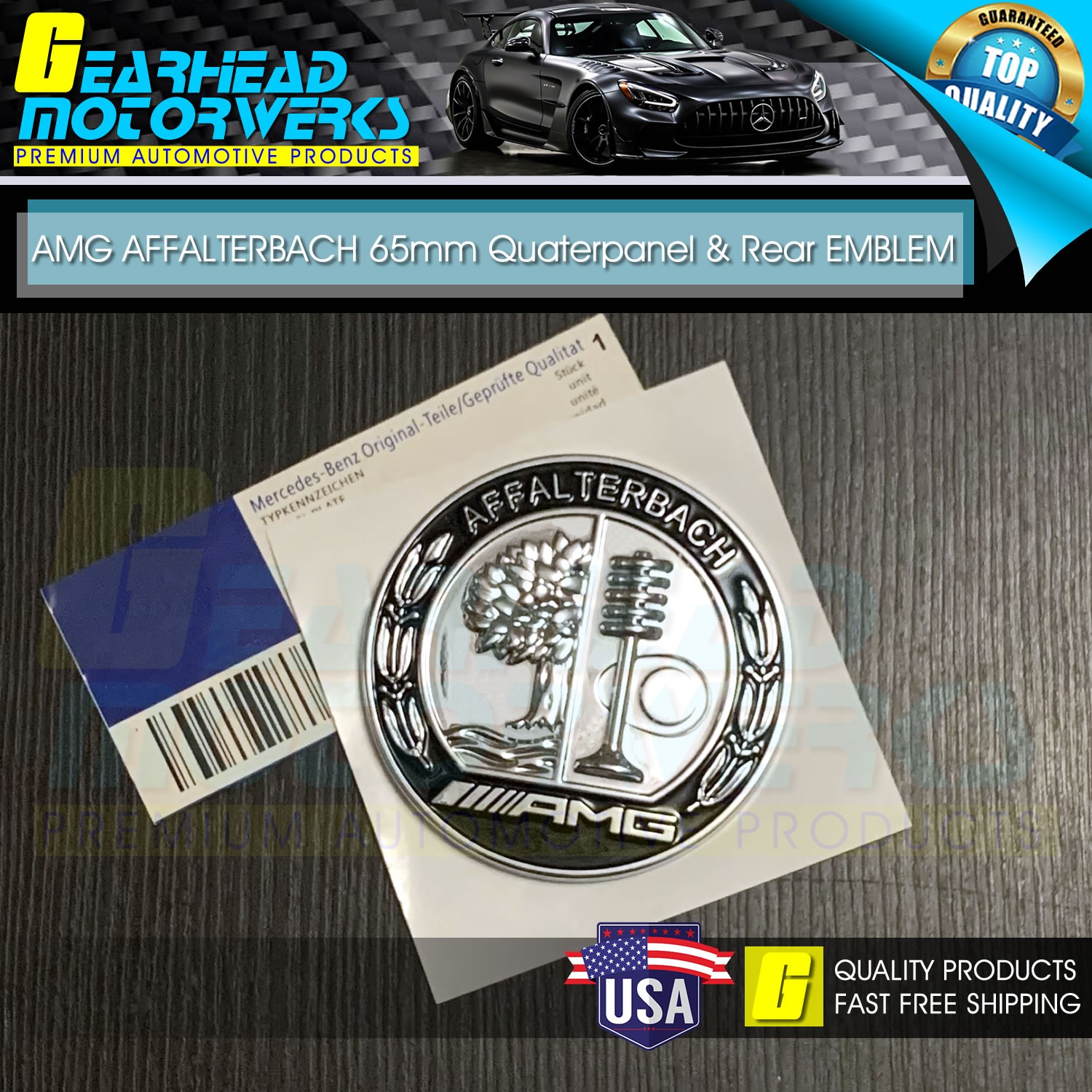 AMG Affalterbach Metal Emblem 3D Quarterpanel Side Trunk Badge Benz W205 S63