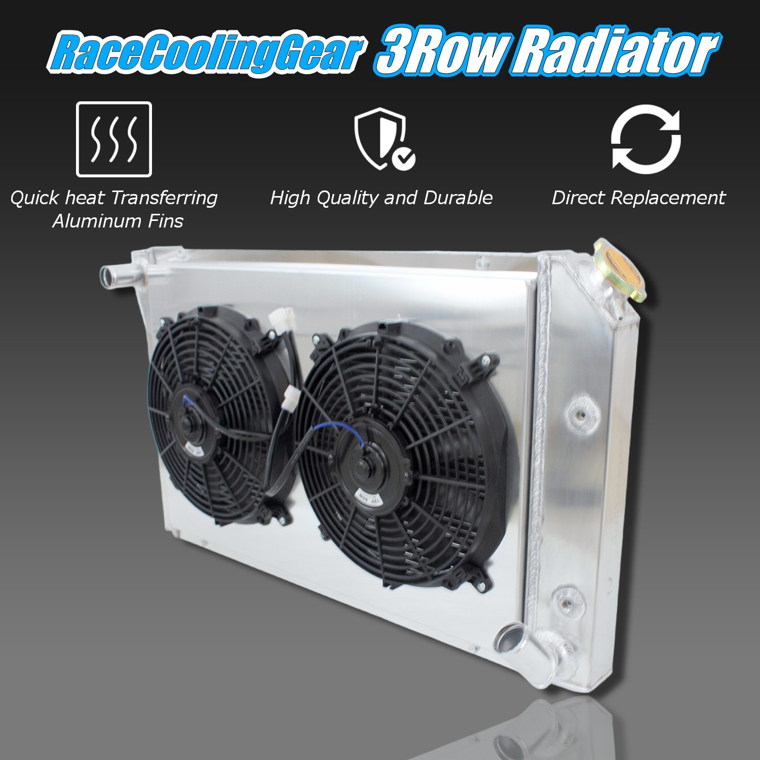 3 Row Aluminum Radiator Shroud Fan Fit For 1977–1982 Chevy Corvette 305 350 V8