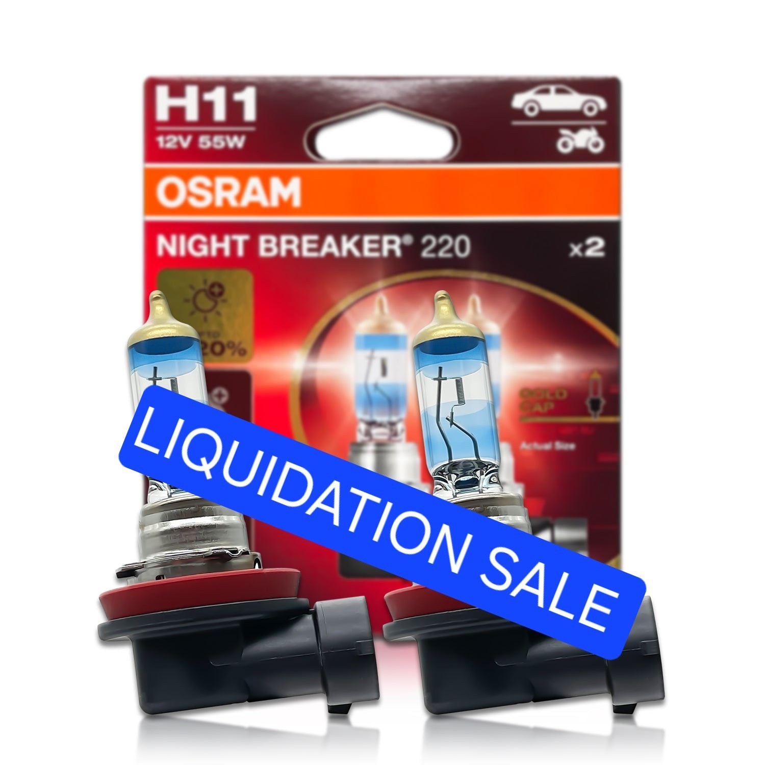 Osram Night Breaker 220 H11 Halogen Headlight Bulbs Pack 2 Silverstar Ultra H11