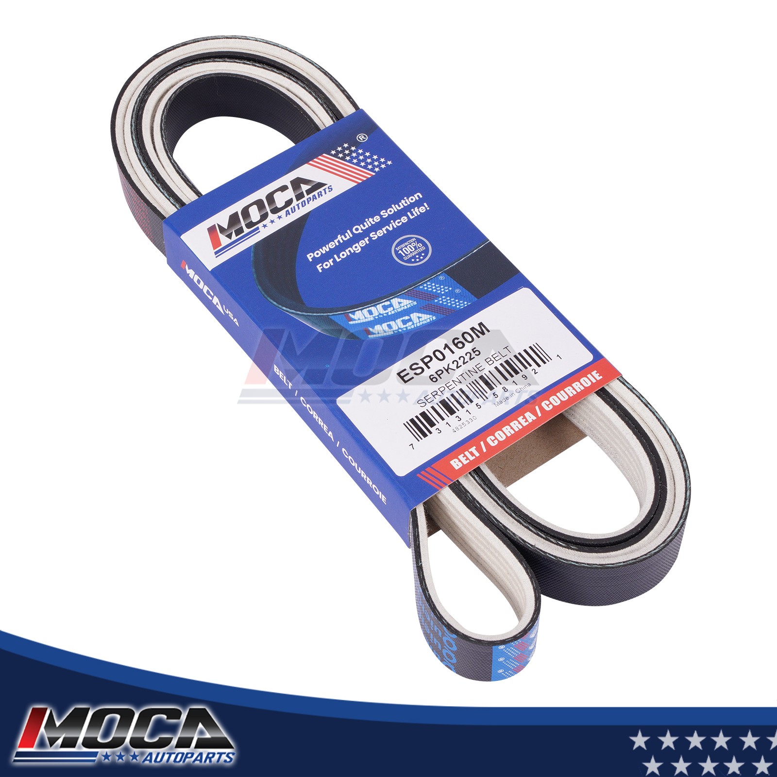 6PK2225 Fabric Faced Serpentine Belt for Cadillac Dodge Ford GMC Mercedes-Benz