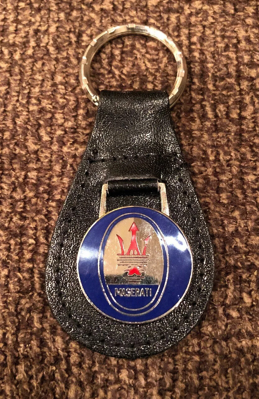 Original 1980’s Maserati Genuine Leather Key Chain #1 - New Old Stock