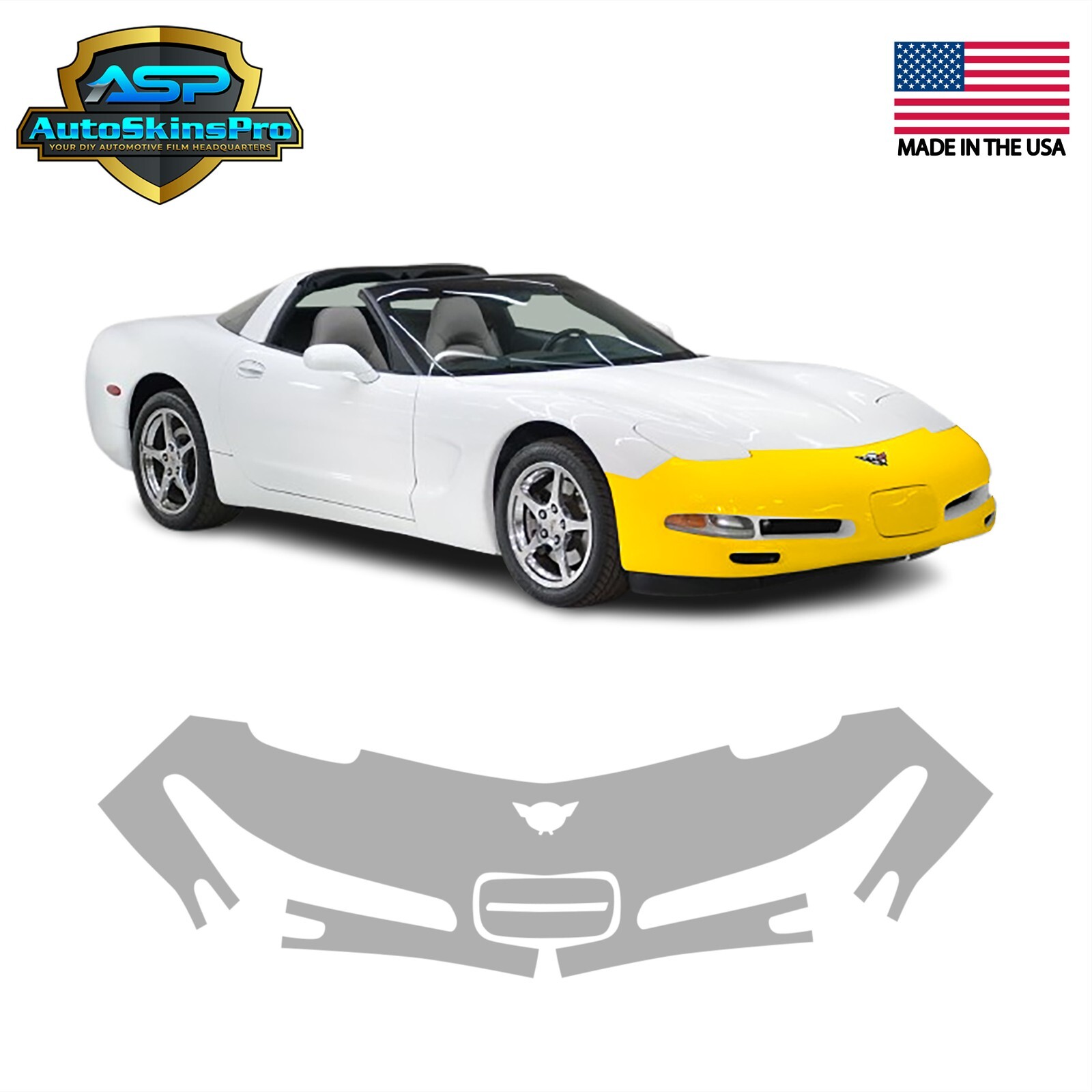 Precut Paint Protection Film (PPF) for 1997-2004 Corvette C5 Front Bumper Precut Paint Protection Film (PPF) for 1997-2004 Corvette C5 Front Bumper