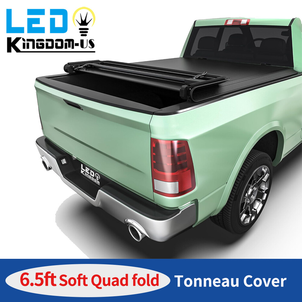 6.4/6.5ft 4-Fold Tonneau Cover For 2002-2026 Dodge Ram 1500 2500 3500 Truck Bed