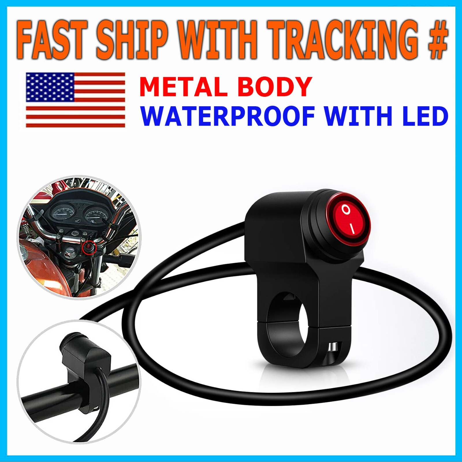 Waterproof Motorcycle Bicycle 7/8\