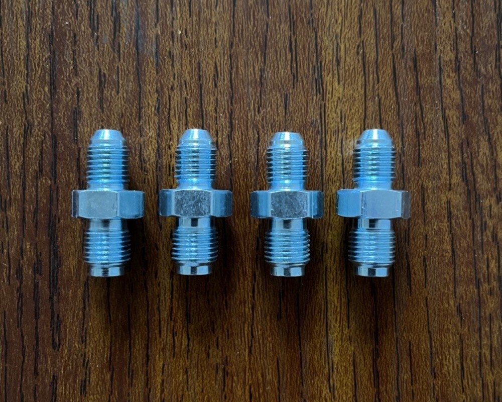 4pcs Steel Brake Adapter Fittings 3AN -3 AN3 to M10 x 1.0 (Metric 10mm)