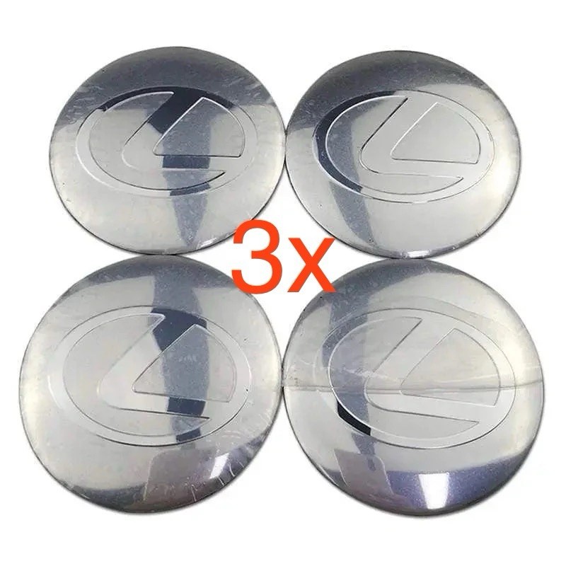 3 Sets Silver 65mm Wheel Center Hub Decal Sticker For Lexus ES GX LS IS RX GS