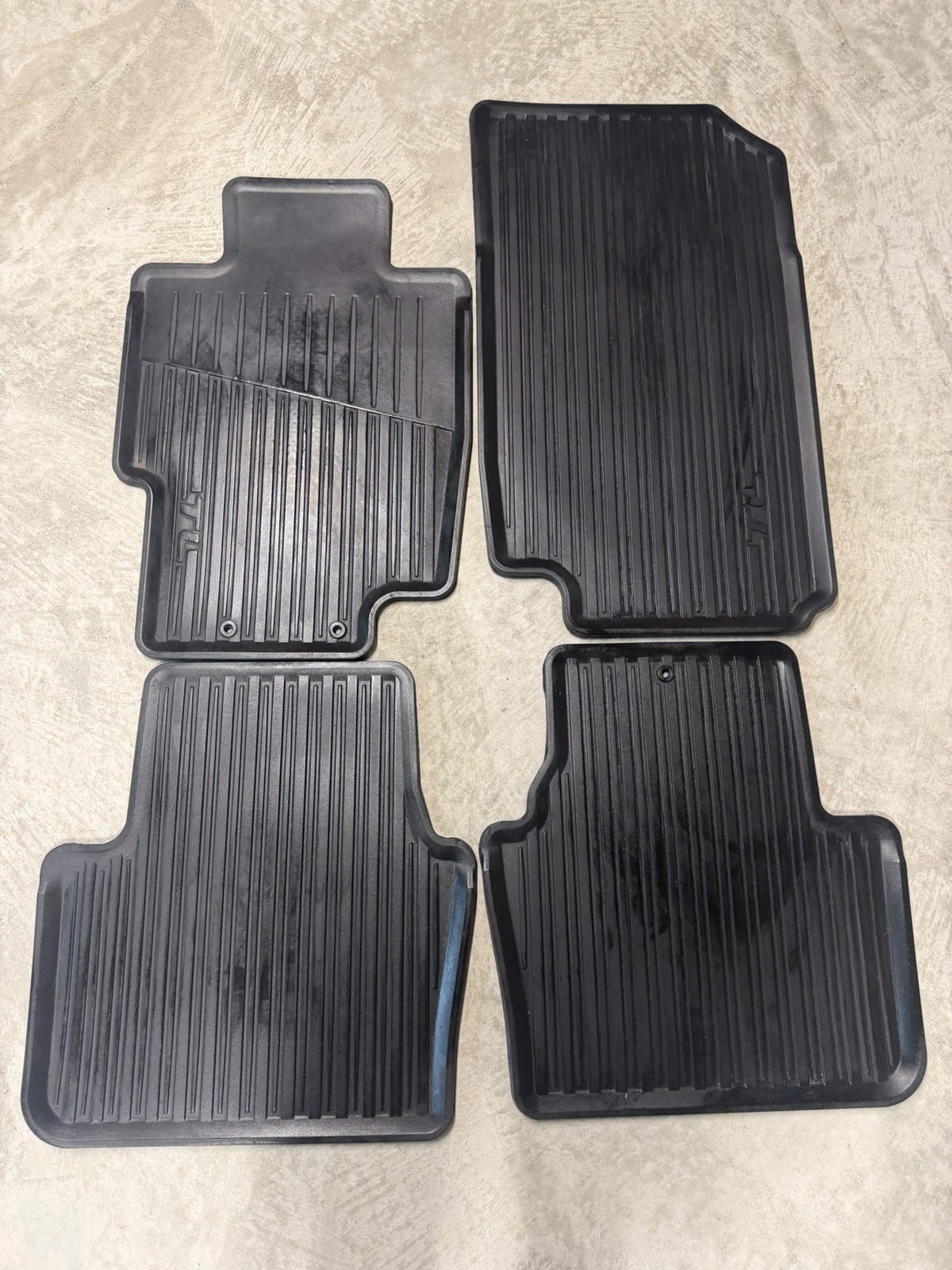 04-08 Acura TL OEM All Weather Season Rubber Floor Mats Mat Black 04-08 Acura TL OEM All Weather Season Rubber Floor Mats Mat Black