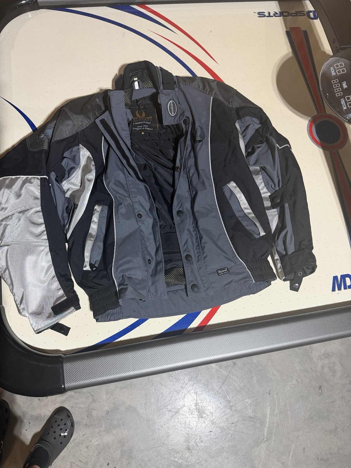 Belstaff Hytrel Armored Motorcycle Jacket Mens Medium Grey Black