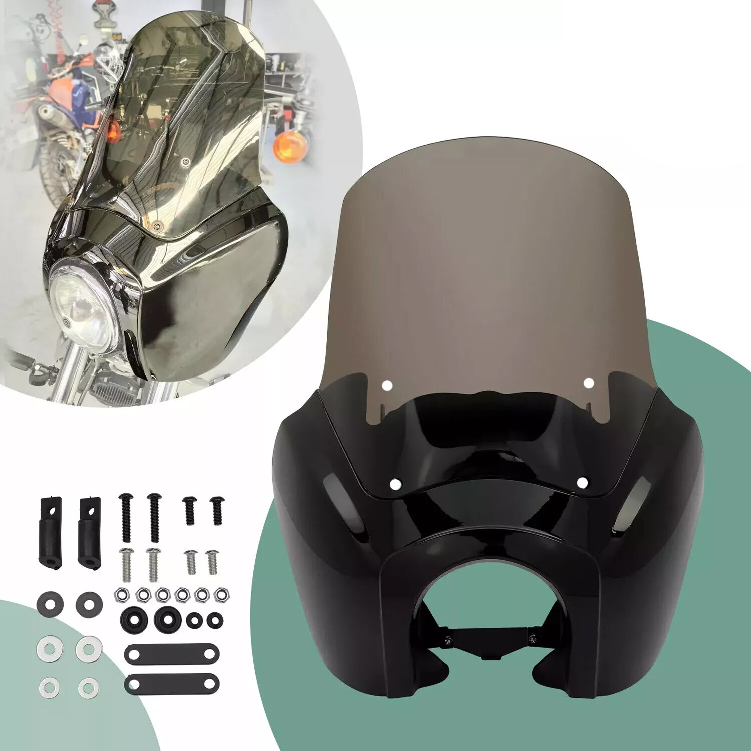 Front Headlight Fairing 15'' Windshield For Harley Dyna Wide Glide FXDXT T-Sport Front Headlight Fairing 15'' Windshield For Harley Dyna Wide Glide FXDXT T-Sport