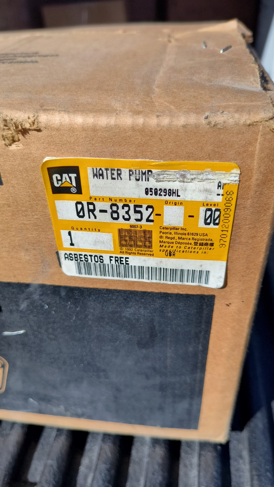 Genuine CAT Reman Water Pump 0R-8352 NIB