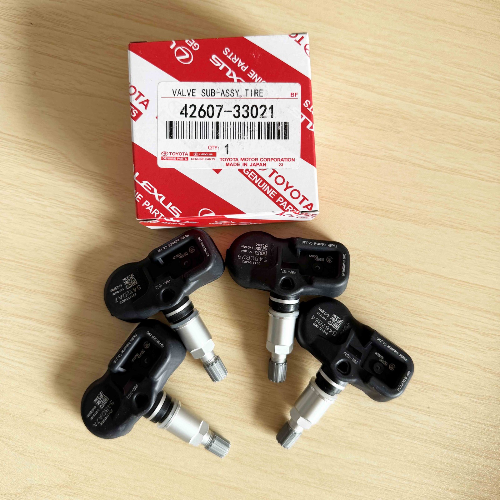4PCS 42607-33021 Genuine For Toyota Lexus Tire Pressure Sensor TPMS PMV-107J NEW