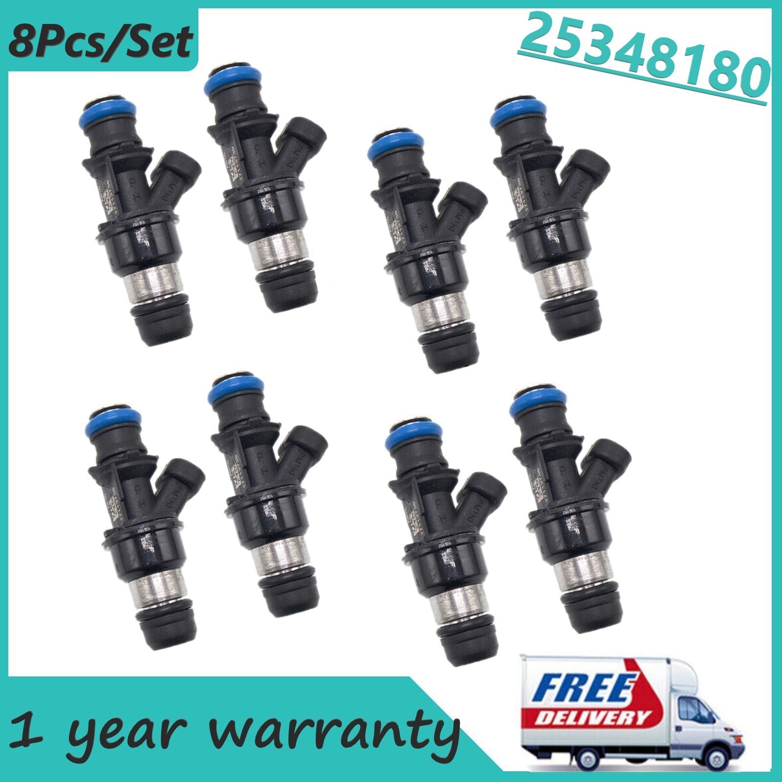 8PCS FUEL INJECTOR FOR CHEVY GMC MARINE 8.1L 17113739 25348180 25176061 UPGRADE