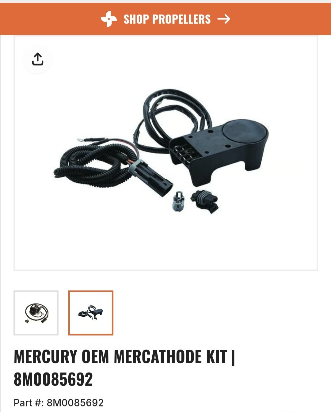 QuickSilver Mercathode Assy W/Quick Connect - New in package - Never Used