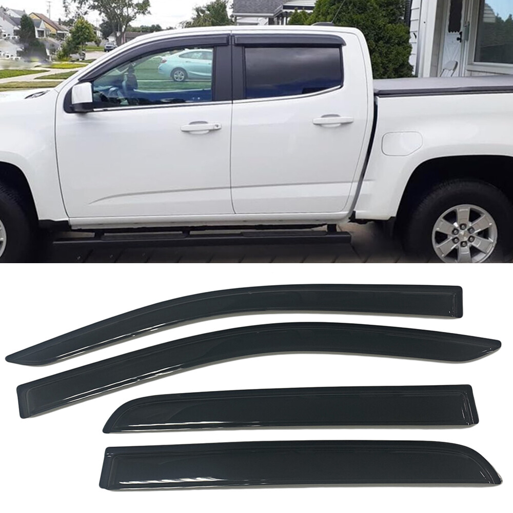 Fit 2015-2022 Chevy Colorado Canyon Crew Cab Window Visors Sun Shade Rain Guards