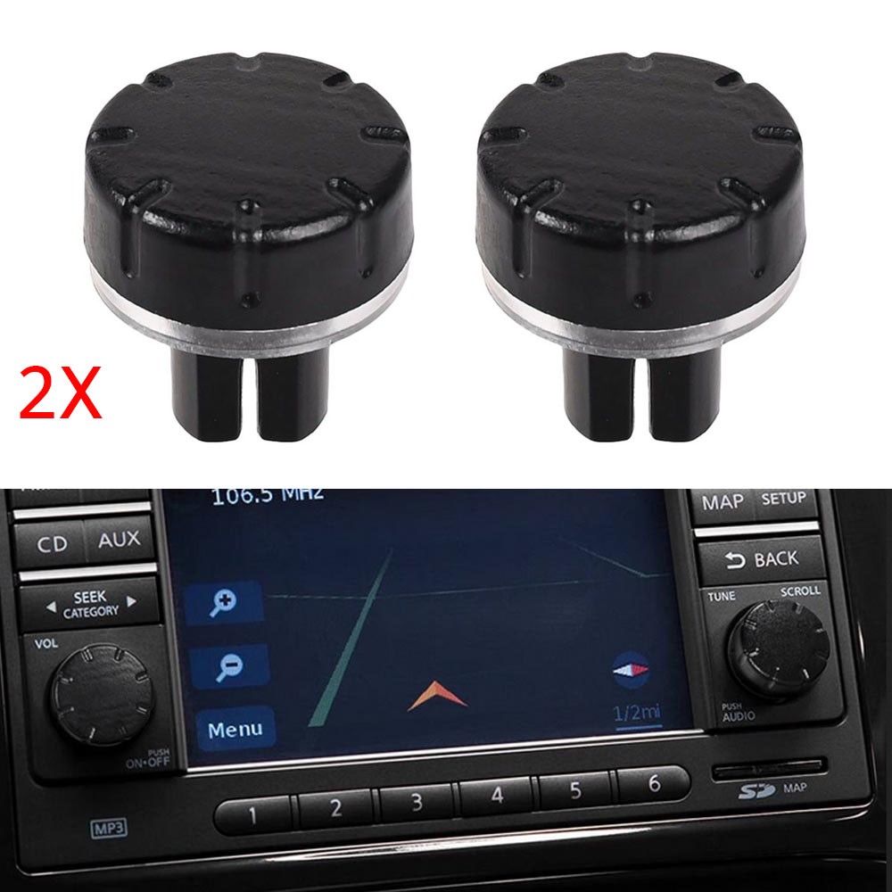 2pcs Radio Stereo Volume Control Tuner Knob Button For Nissan Qashqai Juke Note