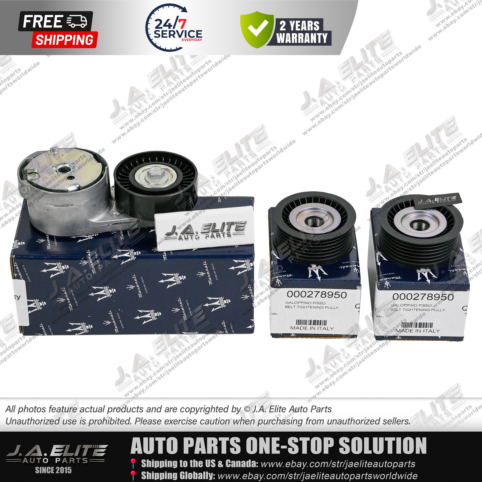 3pcs Genuine Drive Belt Replacement Kit fit Maserati Ghibli Levante Quattroporte