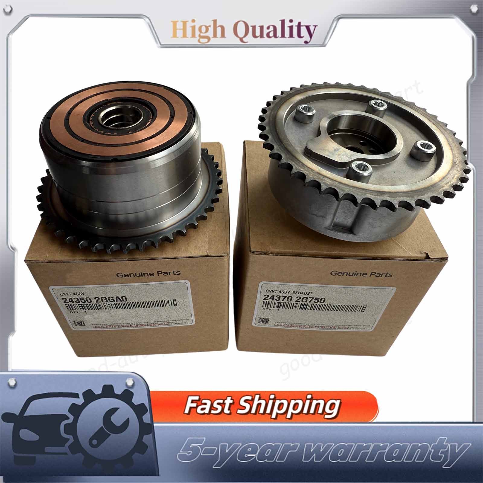 2PC NEW for Hyundai Kia Intake & Exhaust CVVT SET 243502GGB0 243702G750 US STOCK