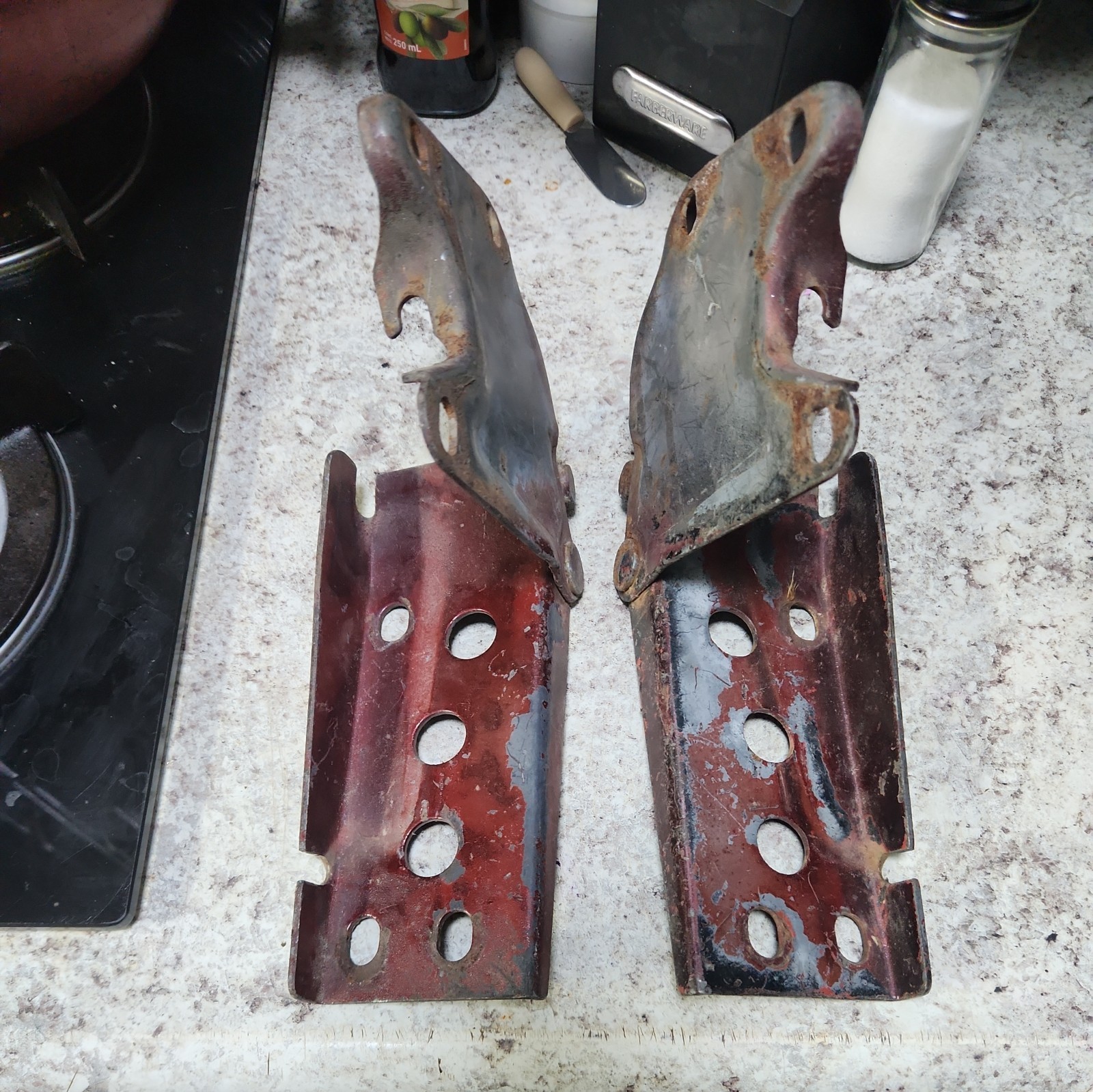 1979-83 Nissan Datsun 280ZX OEM Front Hood Lifts Hinges Pair Red used 1979-83 Nissan Datsun 280ZX OEM Front Hood Lifts Hinges Pair Red used