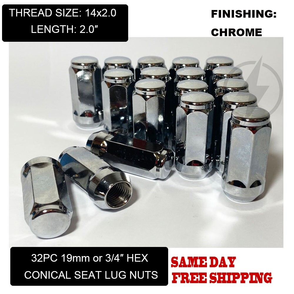 32 Chrome Bulge Acorn Lug Nuts 2
