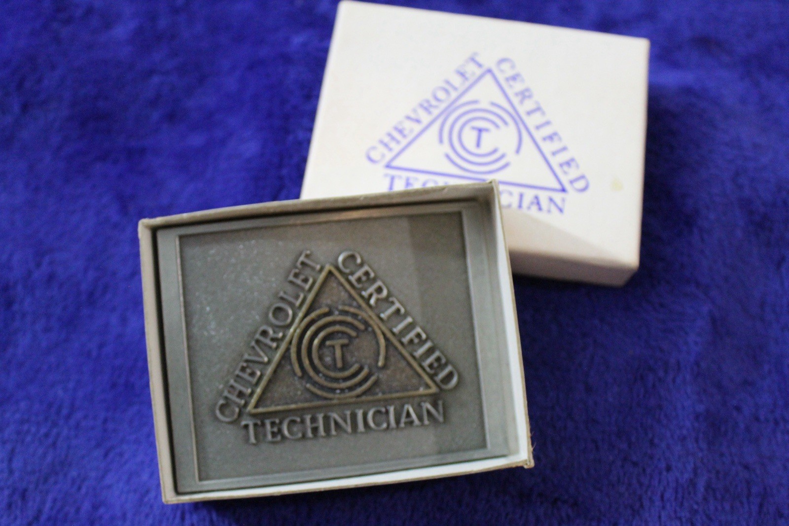 NOS Chevrolet Certified Technician Belt Buckle Accessory In Box NOS Chevrolet Certified Technician Belt Buckle Accessory In Box