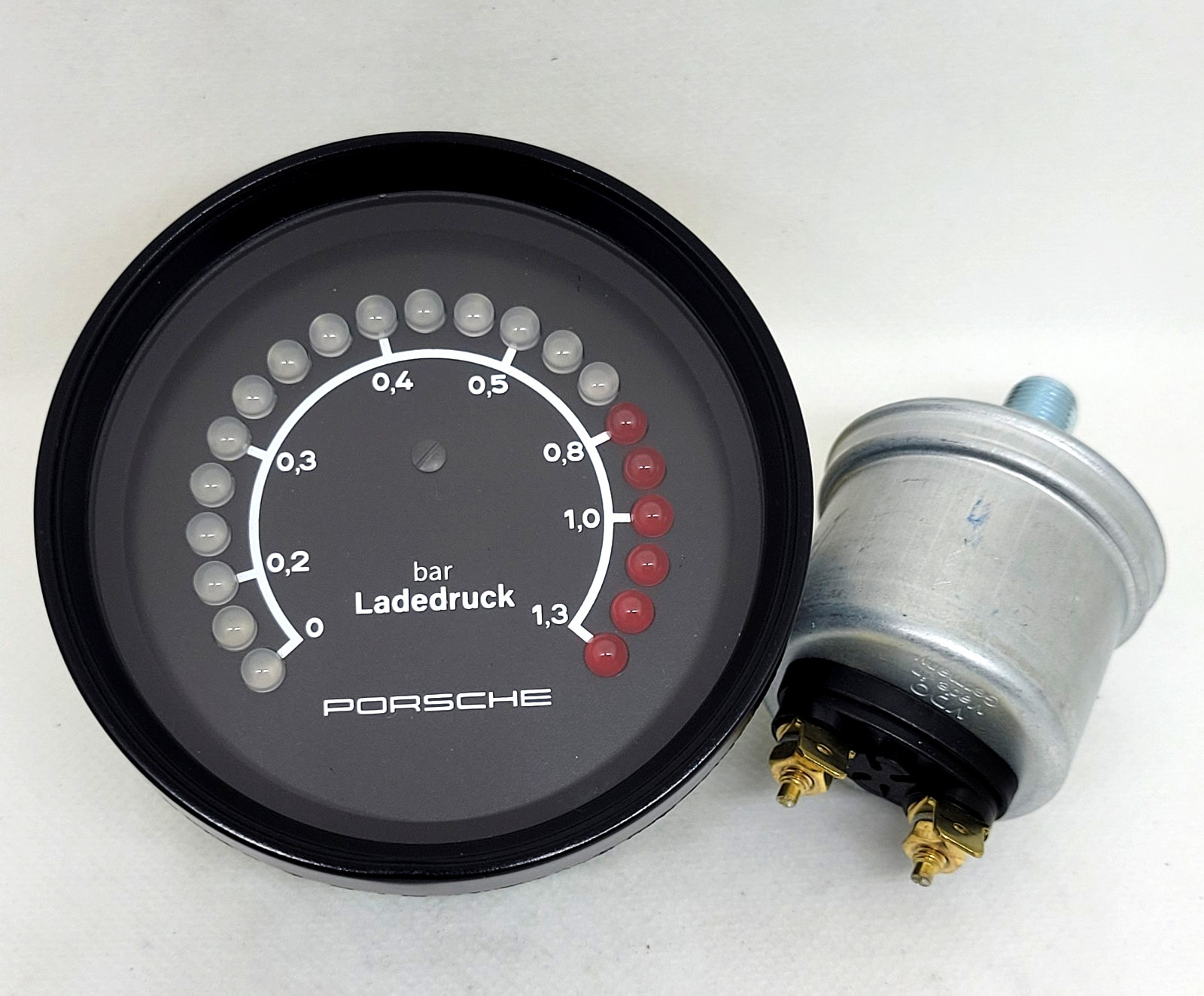 Porsche 911 930 935 Turbo Ladedruck LED Boost Gauge - VDO 2 Bar Sender - Repro